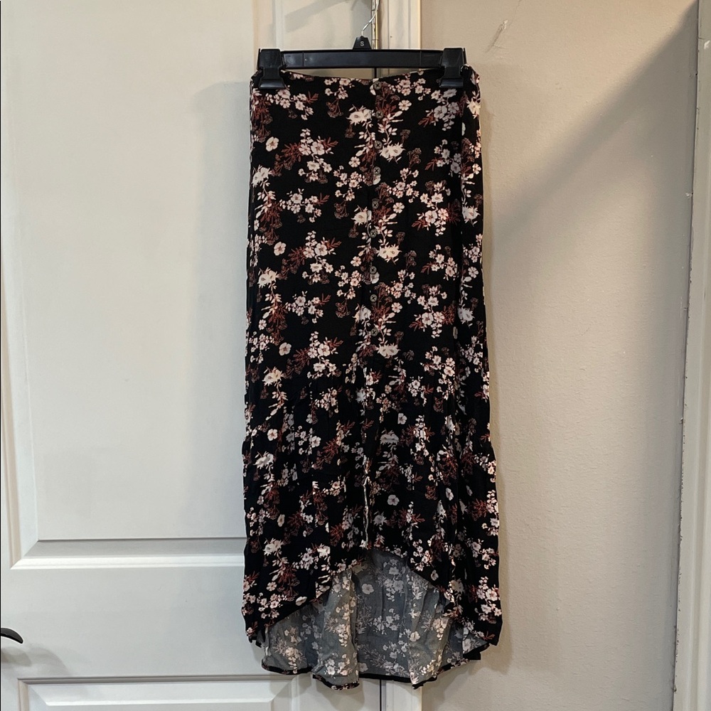 Floral Black and White Women's Skirt